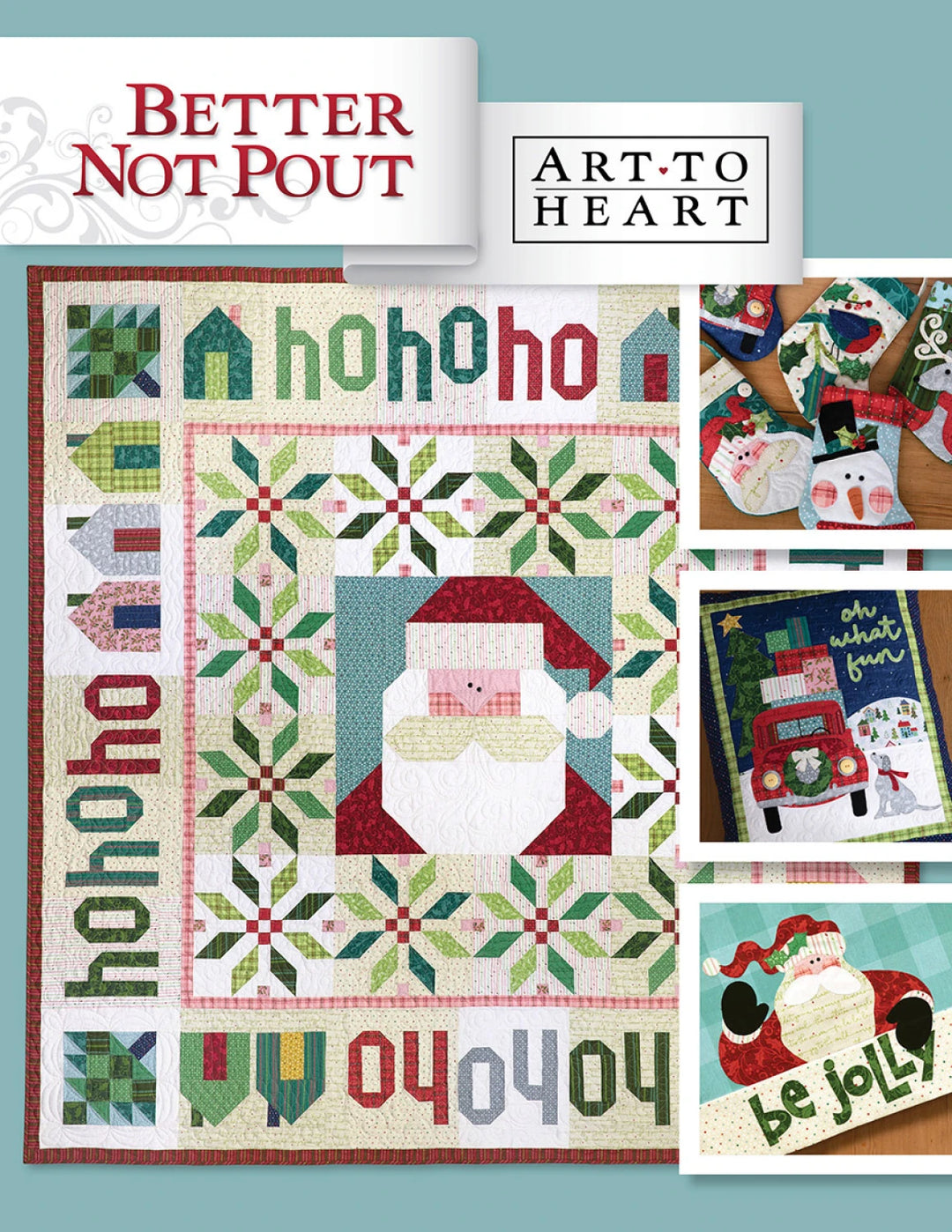 Collection of Christmas-themed quilts and patterns