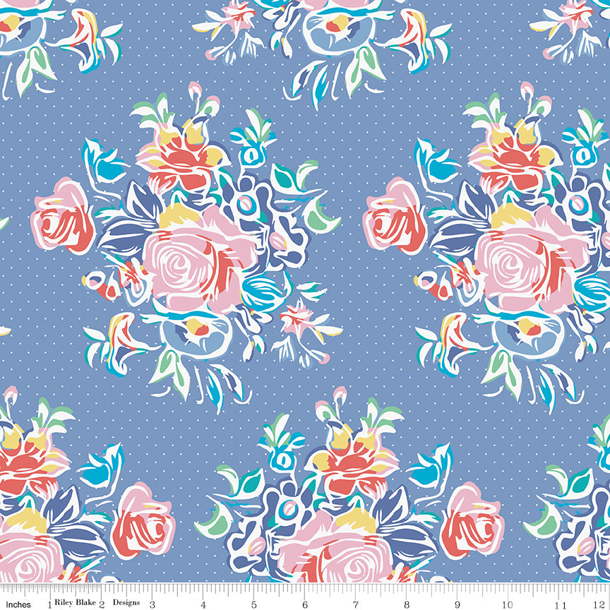 Always in Season - Large Floral Blueberry - C15100-BLUEBERRY