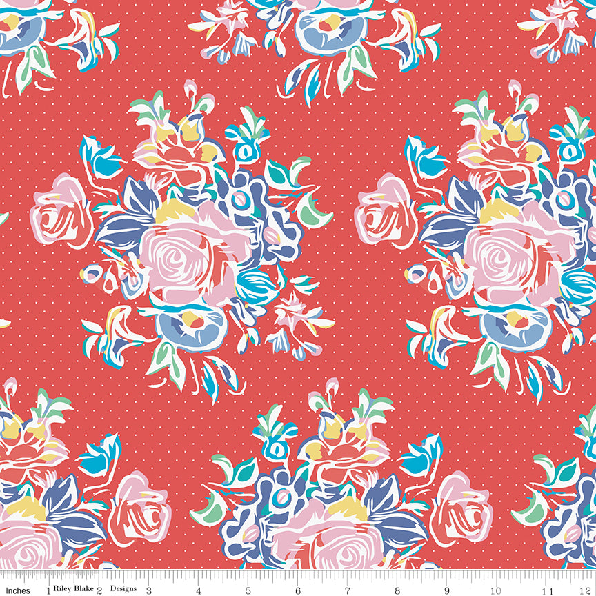 Always in Season - Large Floral Red - C15100-RED