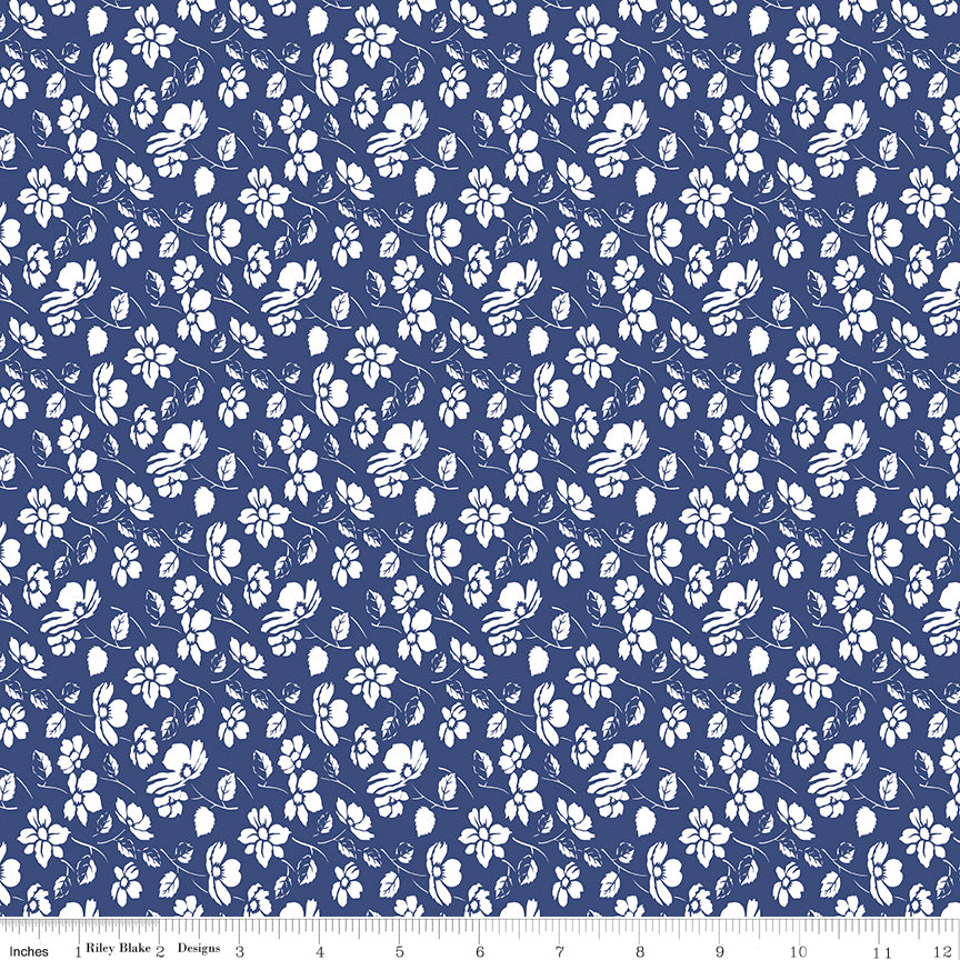 Always in Season - Mono Floral Navy - C15105-NAVY
