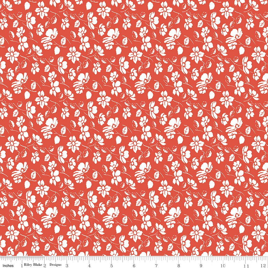 Always in Season - Mono Floral Red - C15105-NAVY