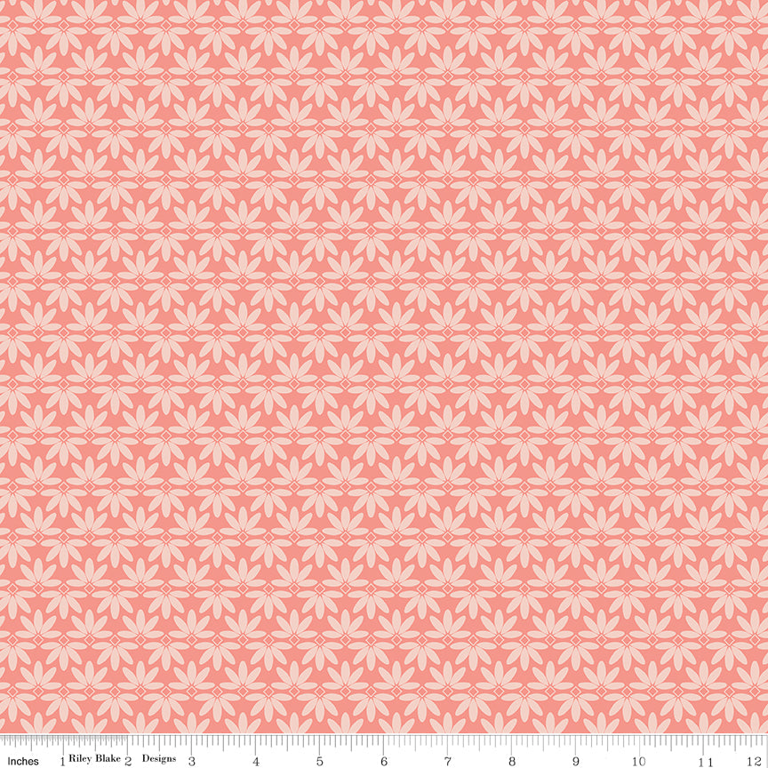 Melody - Deco Leaves Salmon - C15145-SALMON
