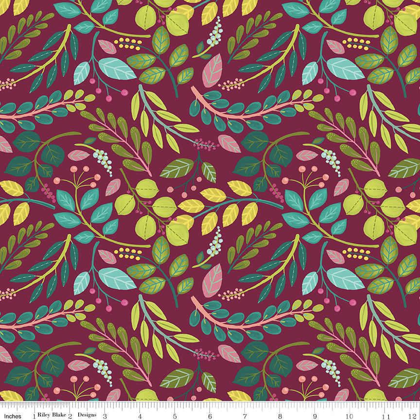 Fragrant Fields - Sprigs Dark Eggplant - C15221-EGGPLANT