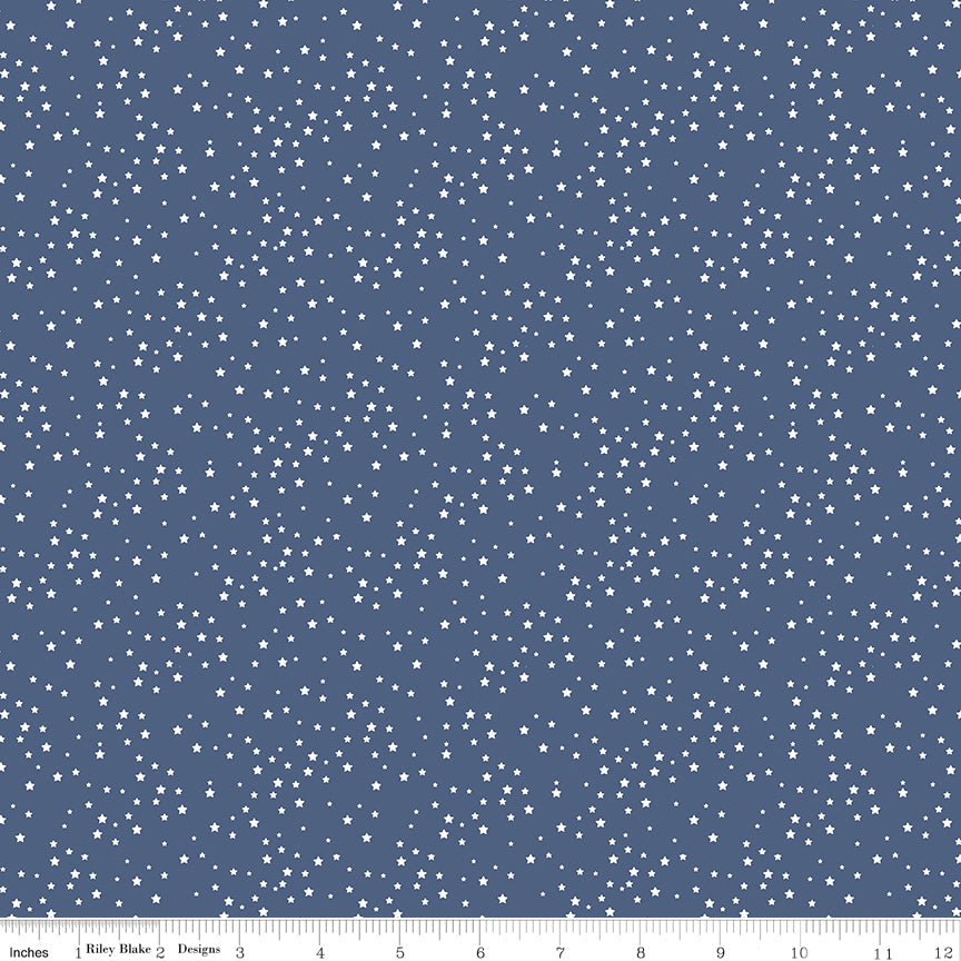 Blue background with white tiny stars