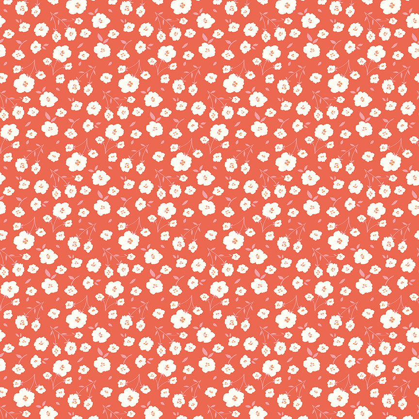 Pink Rouge background with white small flowers