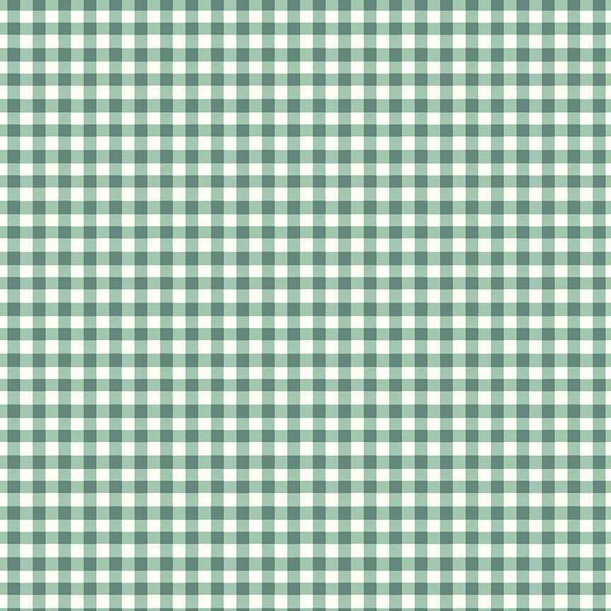 Green and white plaid