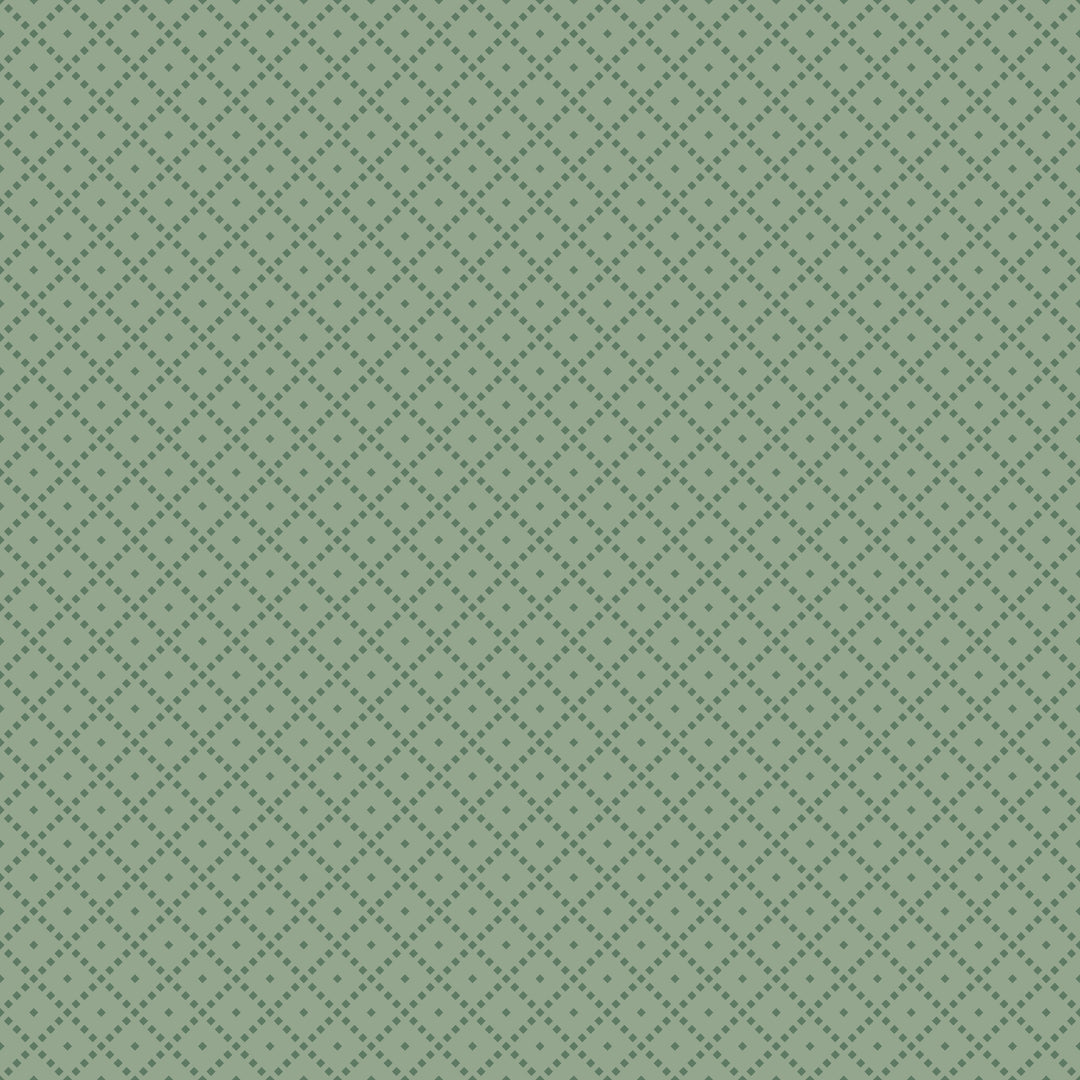 Green patterned background with small diamond shapes