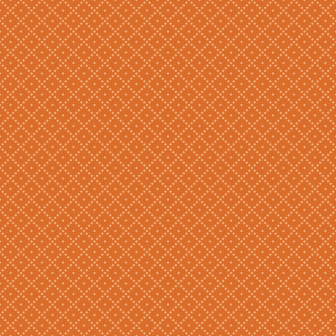 Orange background with a subtle white geometric pattern