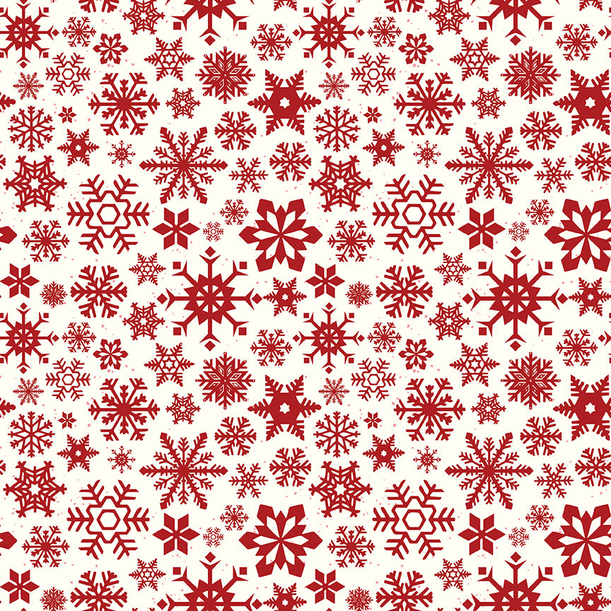 White background with red snowflakes