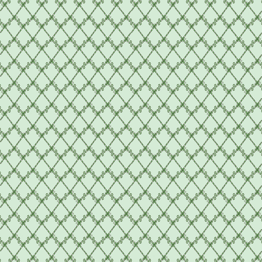 This print features a candy cane lattice in green