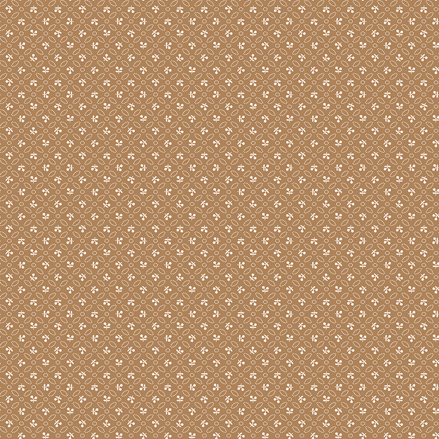 This print features a lattice pattern with cherries in the center in brown
