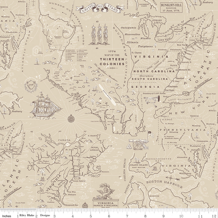 Pre-Order - Independence - Colonial Map Beige - C17332-BEIGE