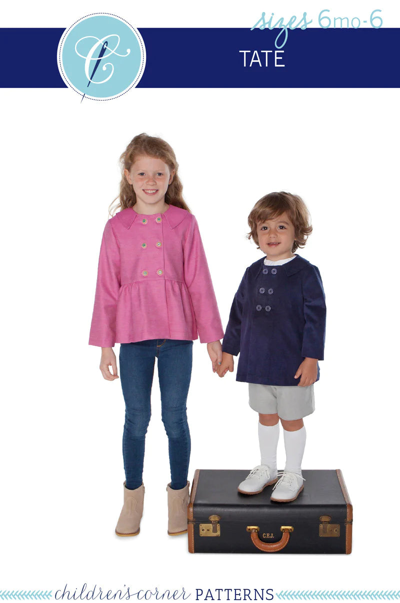 2 children in coats on a white background