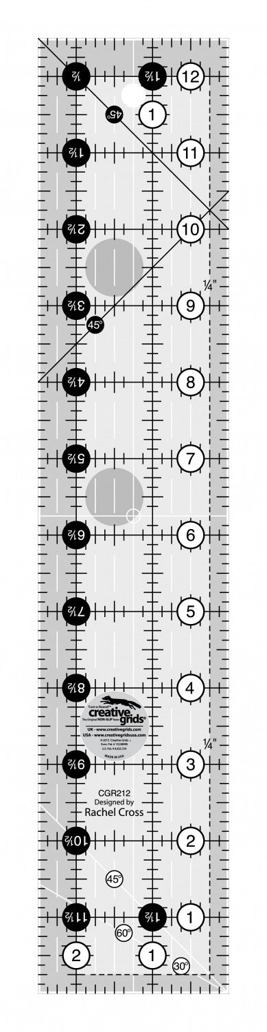 Creative Grids Quilt Ruler 2-1 2in x 12-1/2in - CGR212