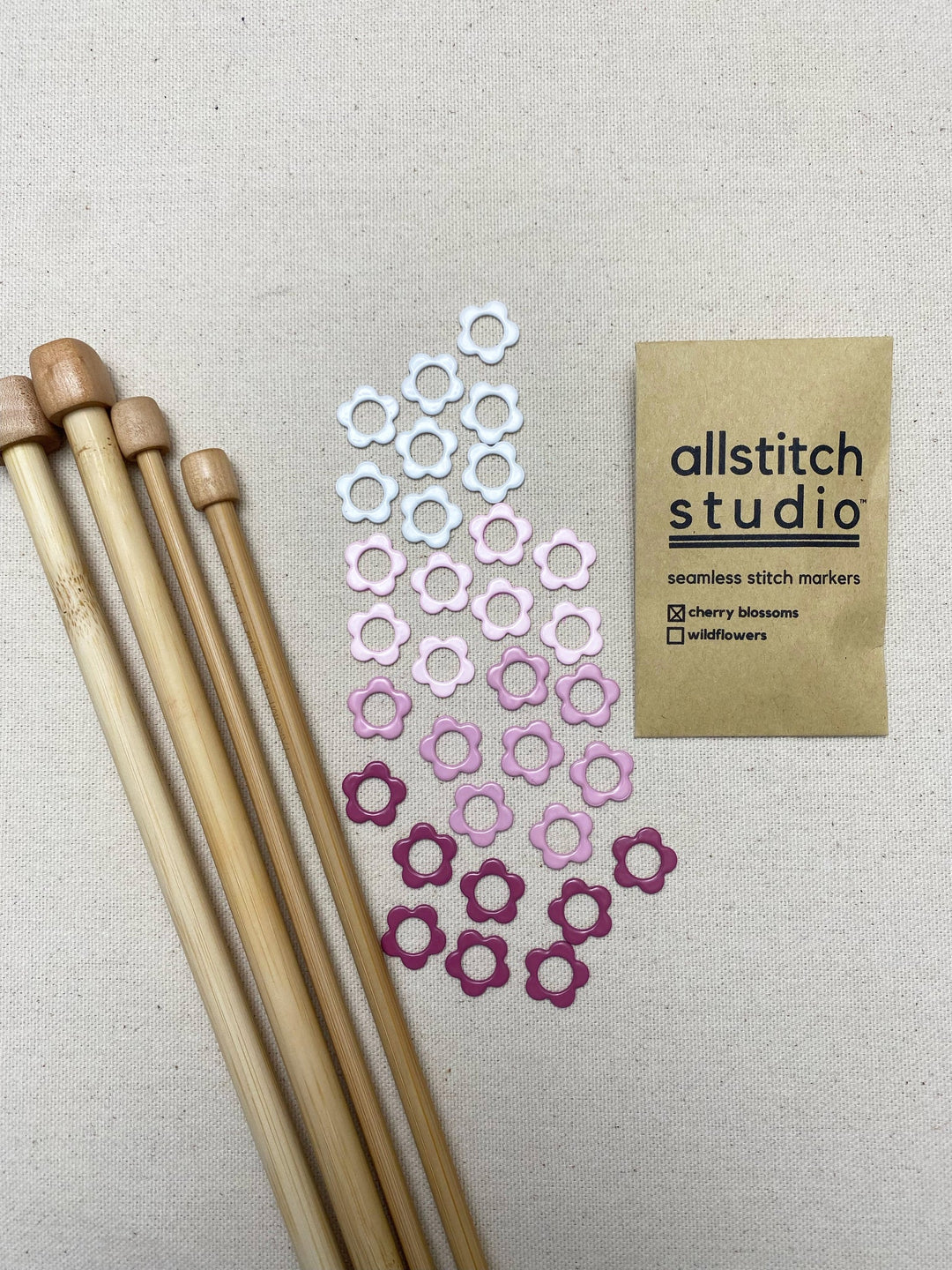 Large Flower Stitch Markers - Cherry Blossom