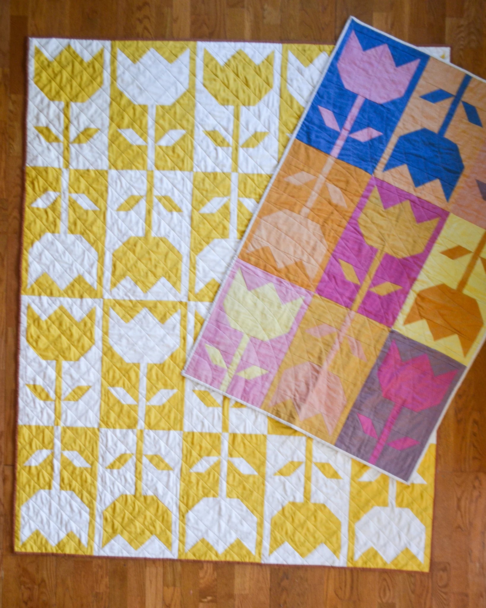 Flower Block Quilt Pattern - Side Lake Stitch