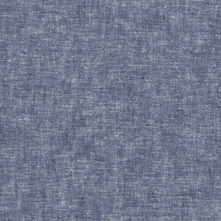 blue linen textured fabric swatch