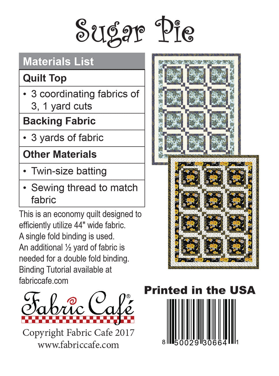 Sugar Pie Individual Pattern - FC091722-01