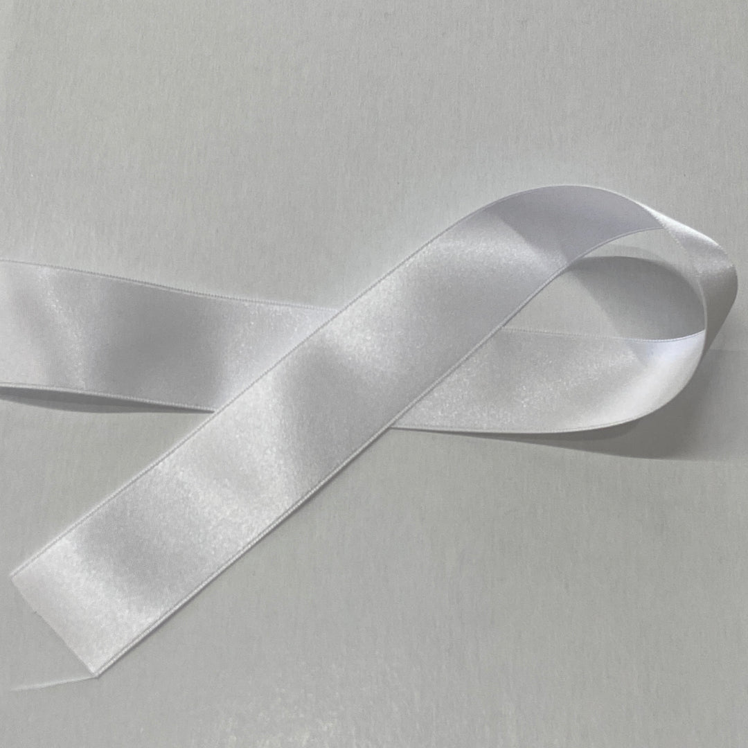 Double Faced Polyester Ribbon 1 1/2" - 36mm - #1 - White