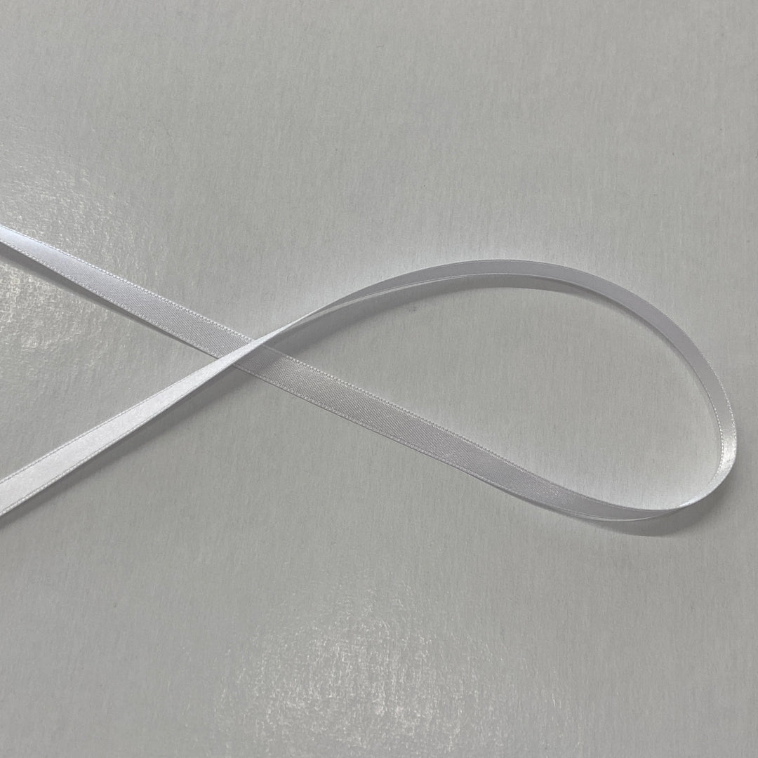 Double Faced Polyester Ribbon 6mm - #1 - White