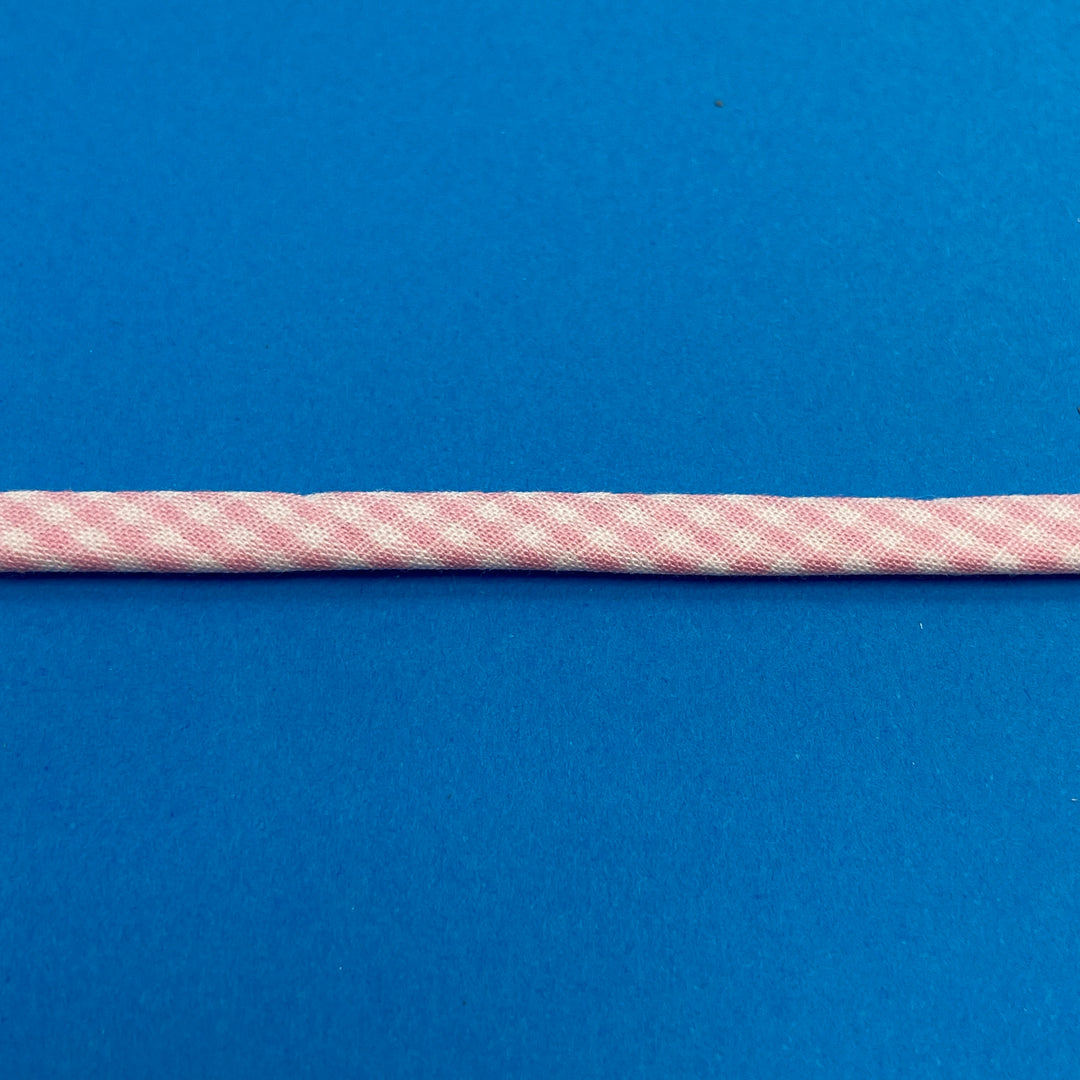 Spaghetti Bias Tubing Gingham - Pink