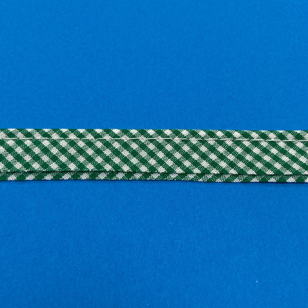 Cotton Gingham Mini Piping - Kelly Green