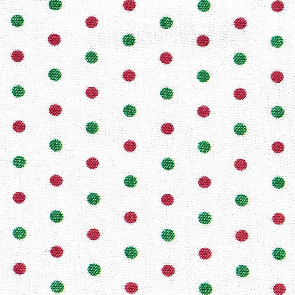 red and green dots on a white background