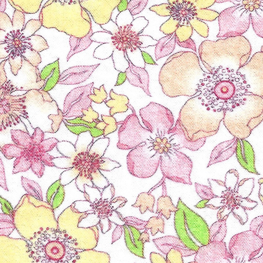 Floral Print Seersucker - Pink, Orange, and Yellow Floral - S/131