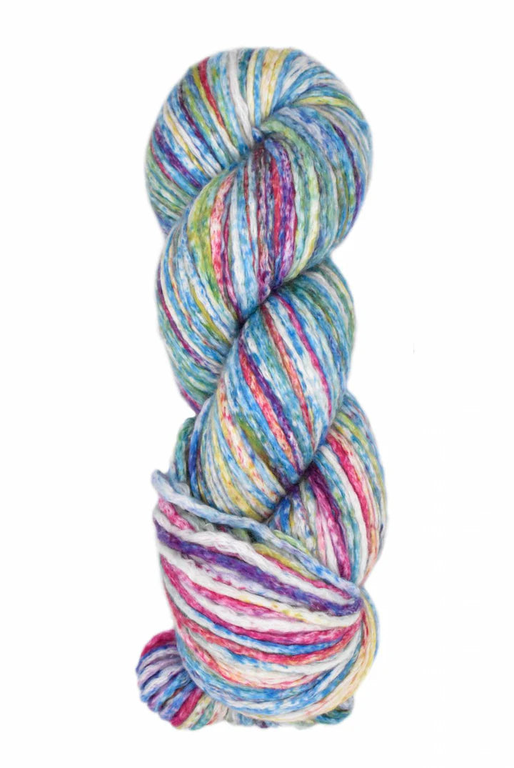 Cumulus Dappled from Juniper Moon. In shades of pink, purple, blue, green, and yellow