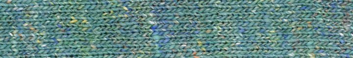 yarn in shades of green with accents of blue