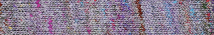 grey yarn with multi colored accents