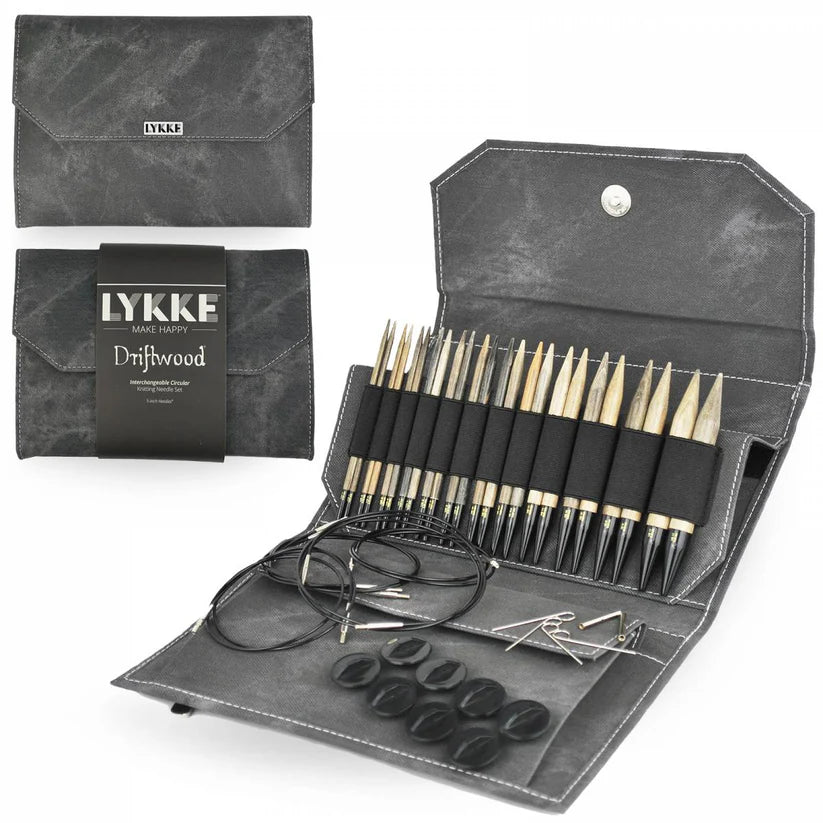 Lykke Driftwood 5" Interchangeable Circular Needle Set - Grey Denim