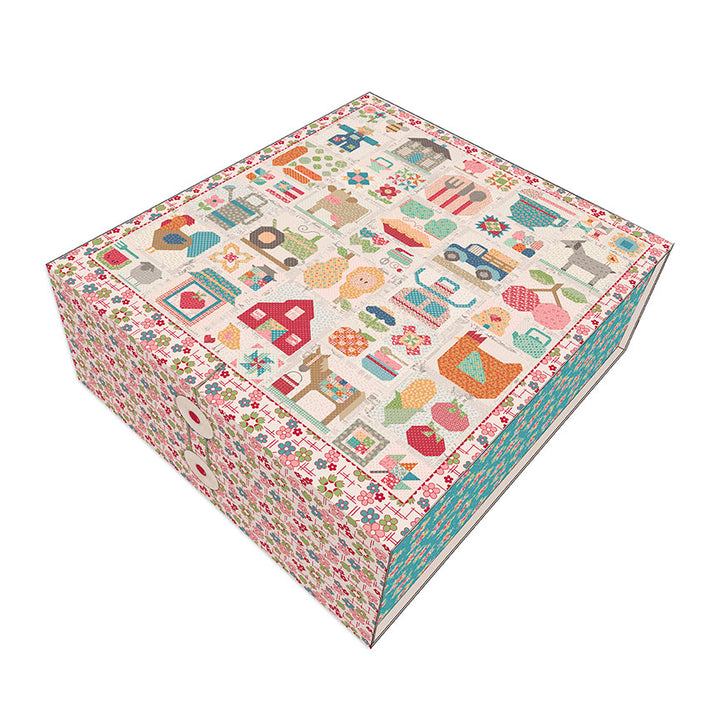 Farmer's Daughter by Lori Holt quilt includes farm themed images.
