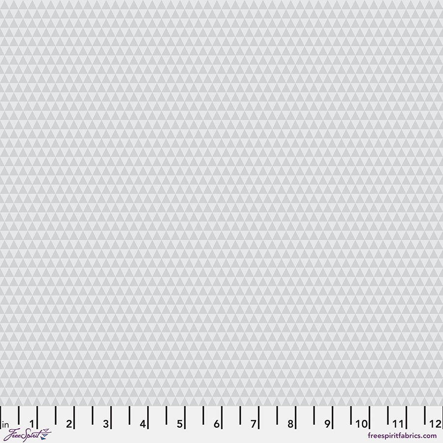 fabric swatch with tiny geometric triangles in alternating light grays