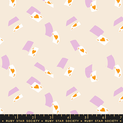 print of falling ace playing cards white and purple on an off white background