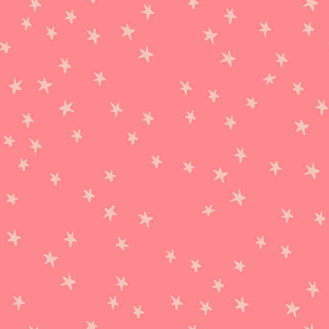 Pattern of white stars on a pink background