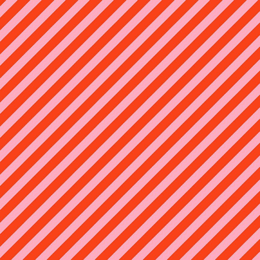 Red and pink stripes running diagonal