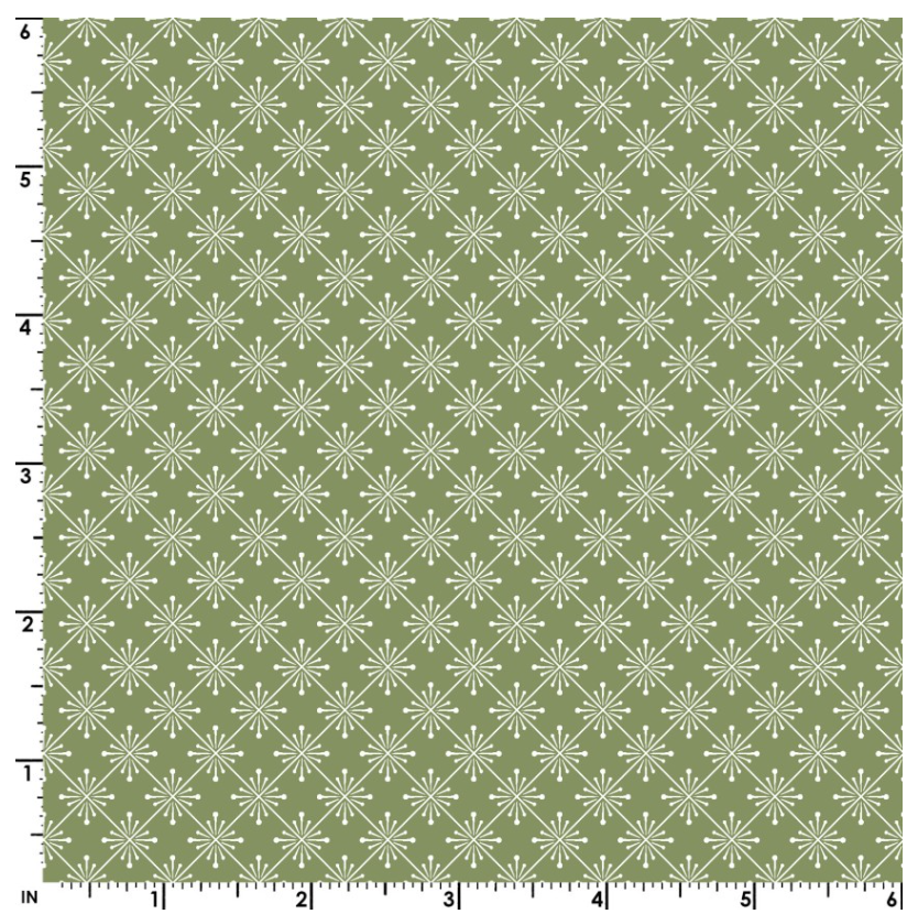 Vintage Flora Sparkle Green - MAS10339-G