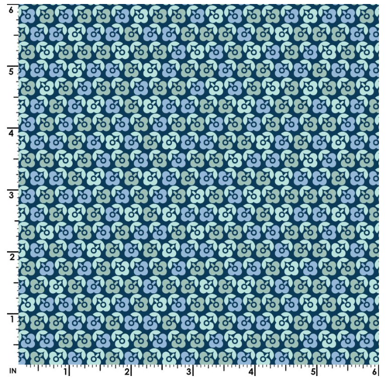 Vintage Flora Lucky Flower Dark Blue - MAS10338-N