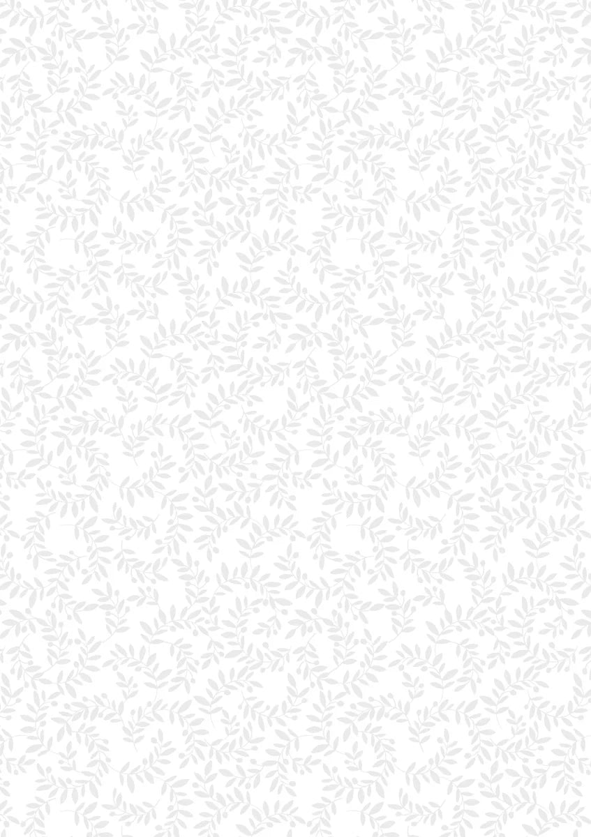 White on White Tiny Leaves - TT27A