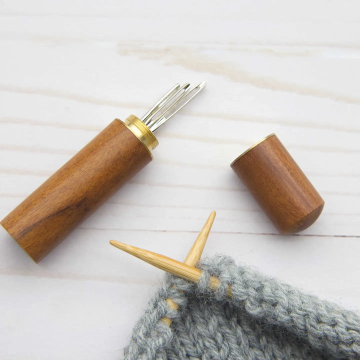 Wooden Darning Needle Storage Case
