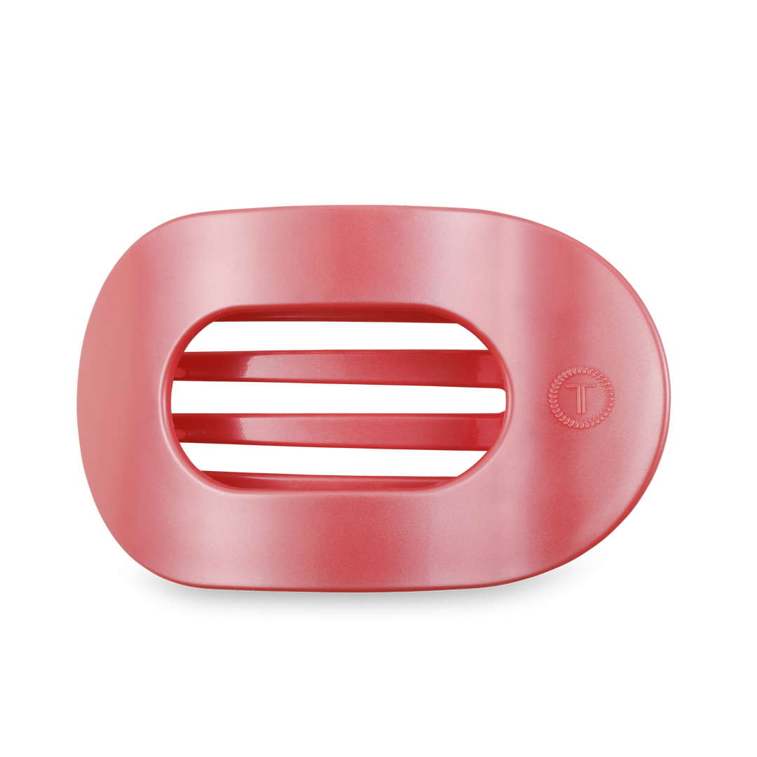 Round Flat Hair Clip - Calming Coral - Large