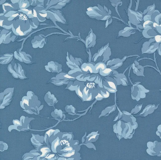 Shoreline 108" Medium Blue Floral Fabric - 108013 23 - Moda