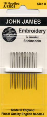 John James Embroidery / Crewel Needles Size 8 - JJ135-08