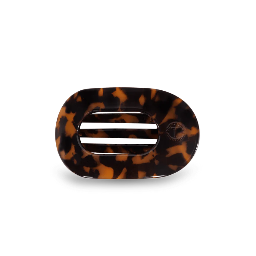 Flat Round Hair Clip Tortoise Small