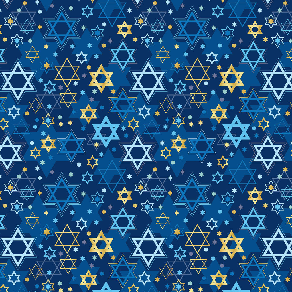 Pre-Order - Happy Hanukkah - Stars of David - Y4424-55