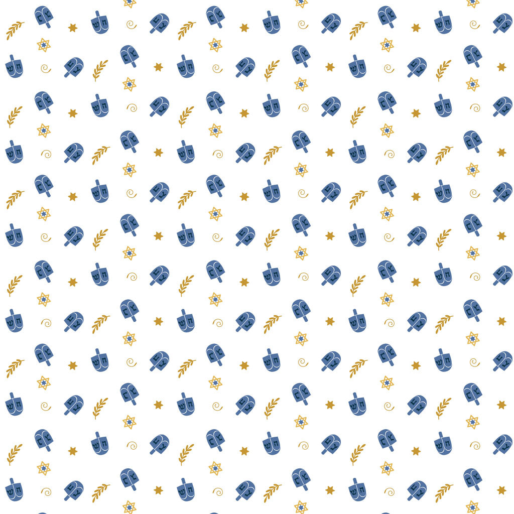 Pre-Order - Happy Hanukkah - Dreidels White - Y4425-1