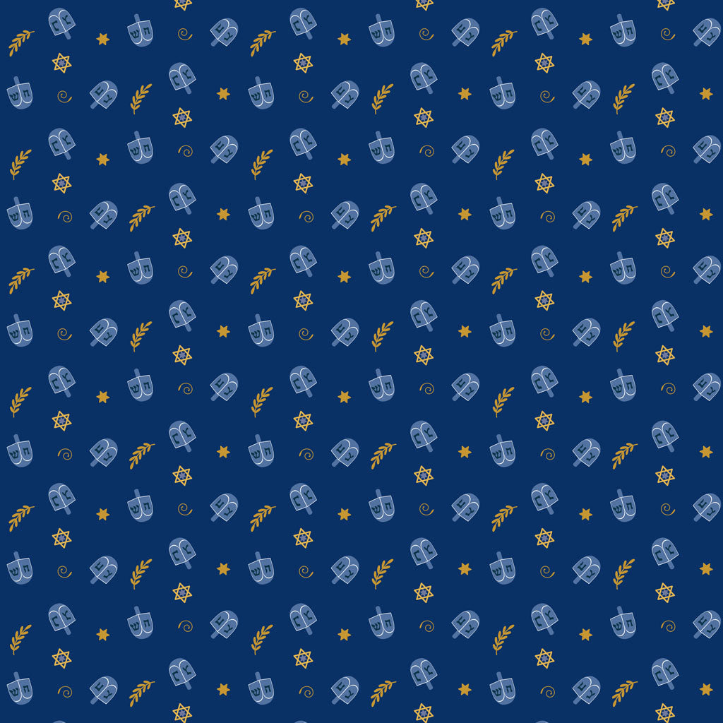 Pre-Order - Happy Hanukkah - Dreidels Navy - Y4425-93