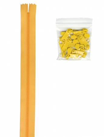 Zipper - 4 yards of 16mm #4.5 Chain & 16 Extra-Large Coordinated Pulls Buttercup- ZIPYD-190