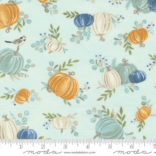 Harvest Wishes - Pumpkin All Over Fall Pumpkins - Aqua - 56060 15 - Moda
